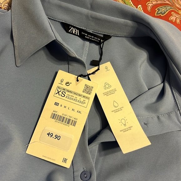 🆕 ZARA Form Fitting Draped Shirt Dress - Picture 7 of 11